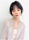 大人ショートボブ シースルーバング 博多ショート 福岡美容室