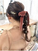結婚式編みおろしヘアセット