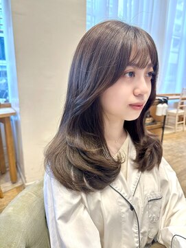 バイオレット 表参道店(Violet) ワンカールざくざくレイヤーカット艶感チョコレートブラウン