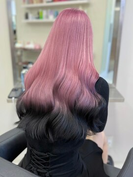 ベレーザシェルト(Beleza scelto) 11649ホワイトピンク黒髪アッシュ袖カラーワンホンヘア