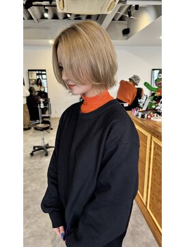 ナンバー(number+) 20代30代大人可愛いダブルカラーブリーチ外はねウルフボブ