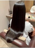 ロング大人女性黒髪髪質改善しっとり艶重ねる美髪スタイル