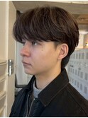 原宿ニュアンスパーマメンズカットシースルーマッシュ束感セット