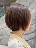 表参道髪質改善カラーミディアムボブアッシュグレージュ50代60代