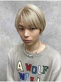 メンズハイトーン、ダブルカラー、ミルクティーベージュ