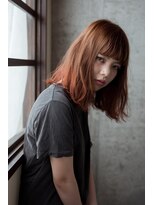 ボウ(BOW)&nbsp;切りっぱボブ×オレンジベージュ