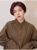 ワインレッド × ハンサムショート
