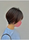 横顔美人ショート×ココアブラウン