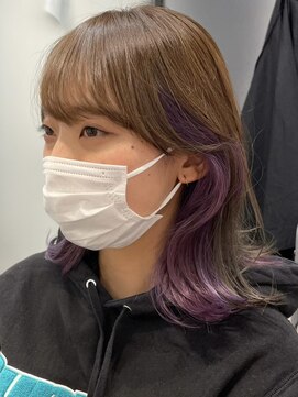 ツキ 横浜店(tuki) イヤリングカラーインナーカラーハイライトフェイスフレーミング