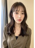 ベージュグレー黒髪レイヤーくびれヘア小顔10代20代30代40代