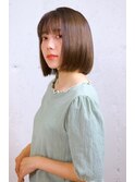 こなれミディ/前髪/黒髪/ボブルフ/ネビージュ/小顔/ワンレン