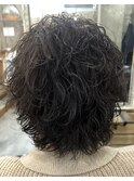 メンズカットパーマ波巻きサーフカールスパイラルパーマ熊本下通