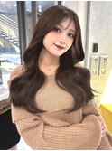 韓国ロングレイヤー/ブラウンカラー/ワンカールレイヤー