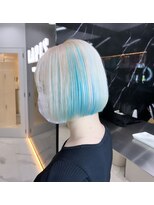 ラピス 渋谷本店(Lapis) インナーカラー/髪質改善/ショートボブ/ホワイトブルー