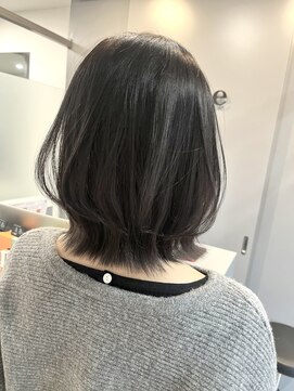 【くびれボブ×暗めグレージュ】白髪ぼかしも可能♪30代40代