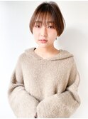 シースルーバング×ナチュラルショートボブ