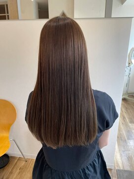 ロアン(roan) ナチュラルなくすみベージュ×ロングボブ