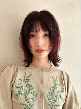 パーク(PAAQ) 【paaq田中智大】レイヤーカット×レッドカラー(ブリーチなし)