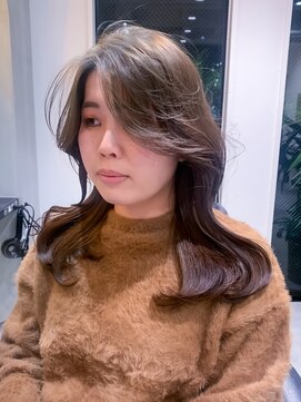 ロンドエニカ 大宮(Lond enika) 韓国ヘアアッシュカラーレイヤーロンググレーベージュ[大宮]