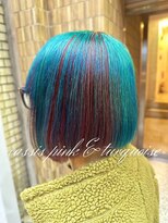 カフェアンドヘアサロン リバーブ(cafe&hair salon re:verb)&nbsp;カシスピンクアンドターコイズ