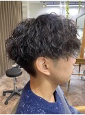 札幌大通りメンズショートパーマカット波巻きスパイラルパーマ
