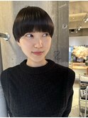 マッシュショートボブマッシュボブ黒髪ショートワイドバング
