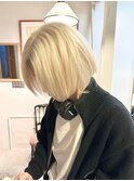 メンズハイトーンブロンドボブブリーチカラーケアブリーチボブ