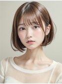 ナチュラルボブミニウルフチェリーブラウン20代30代40代50代