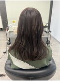 艶カラー　ラベージュ　トリートメント　ロング