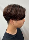 スペインカールスパイキーショートブルーブラックフェザーパーマ