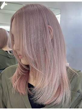 ラック 表参道(LUCK) ミディアムレイヤー/ニュアンスカラー/ツヤ髪スタイル/ピンク