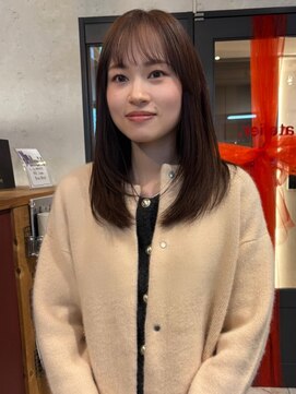 レイヤーカット ブラウンカラー 髪質改善 顔周りカット 髪質改善