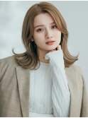 外ハネくびれミディ20代30代◎前髪なし大人韓国風レイヤー西川口