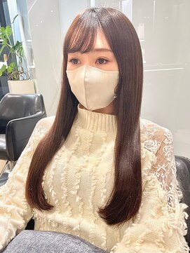 ラブクロムトーキョー オモテサンドウ(LOVECHROME OMOTESANDO) フェミニン薄め前髪イメチェンモード縮毛矯正髪質改善表参道