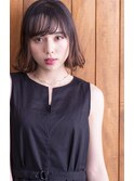 ナチュラルミディ×チョコブラウン/小顔/髪質改善/20代30代