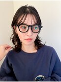 小顔前髪顔周りレイヤー×グレージュカラー デザインカラー