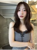 韓国ヘアーハッシュカットレイヤーカットグレージュブリーチ無し