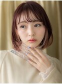 チェリーブラウンインナーカラー姫カットレイヤーY戸頭10代20代