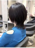 ◎くびれレイヤーボブウルフボブ黒髪