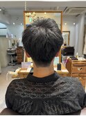 メンズカットフェザーマッシュツーブロック