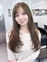 アルバム 渋谷パルコ(ALBUM)&nbsp;オリーブベージュおくれ毛前髪カットロンググレージュ_F30813