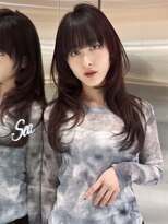 シー バイ ロンド 新宿(Sea by Lond)&nbsp;ココアベージュ×レイヤー[小顔/黒髪/オリーブグレー]