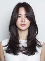 アース 相模大野店(EARTH) 20代30代小顔前髪なしレイヤー×くびれ韓国セミロング