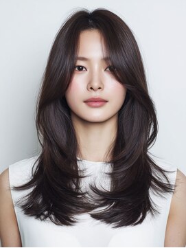 アース 相模大野店(EARTH) 20代30代小顔前髪なしレイヤー×くびれ韓国セミロング