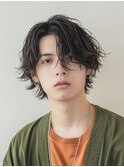 ハイライトカラーメッシュ波巻きパーマツイストスパイラルパーマ