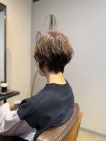 ワ ヘアー(wa-hair)&nbsp;ドライパーマ髪質改善　30代40代ショート小顔スモーキーブラウン