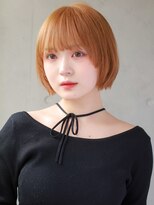 ヘアサロン ガリカ 表参道(hair salon Gallica)&nbsp;オレンジベージュで柔らかくおさまりのいいミニボブ