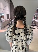 ぽこぽこツイン編み