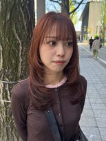 ビーハイブ 仙台駅前店(Behive) オレンジブラウン/ブリーチなし/ミディアムセミロング/10代20代
