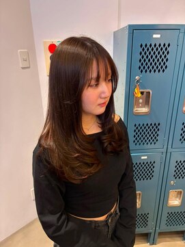 ラランジェ 広島本通り店(LARANJE) 艶感ナチュラルブラウン×韓国風ロングレイヤー